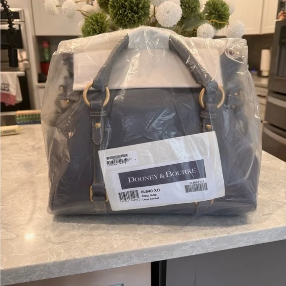 Dooney & Bourke large steel blue Florentine satchel - Picture 4 of 13